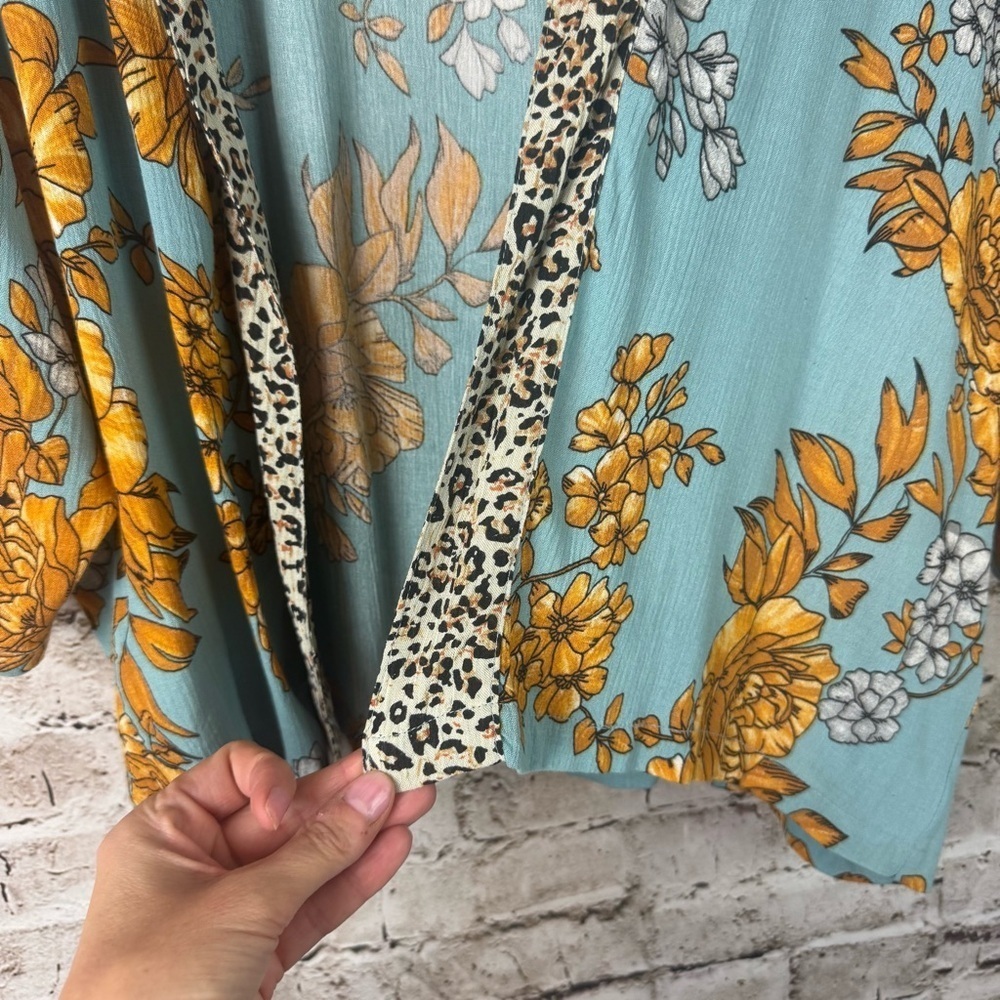 NWT Anthropologie Andersen & Lauth Zoe Leopard-Trimmed Kimono Size All One Size - Picture 6 of 11